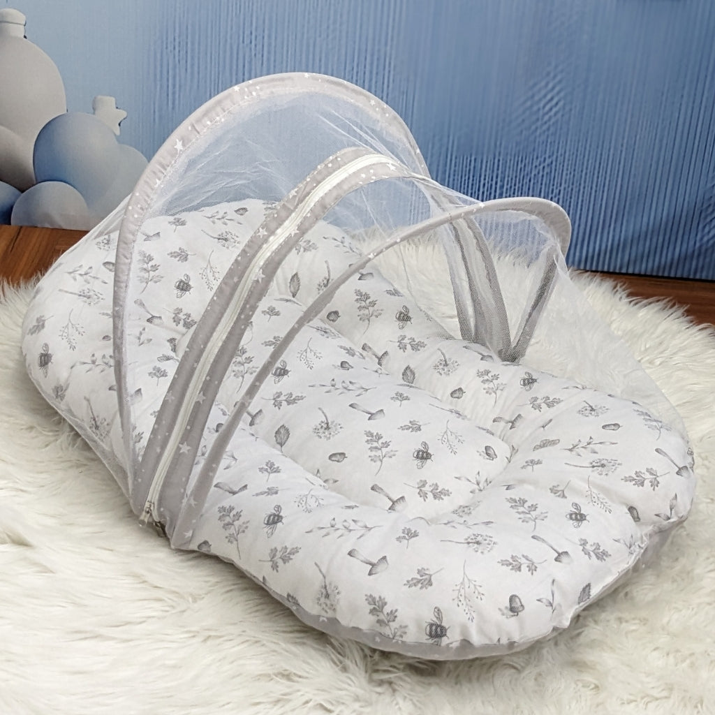 Starry Dreams Baby Bedding Set - 8 Pieces (Soft Grey) | Large