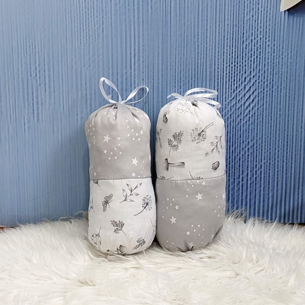 Starry Dreams Baby Bedding Set - 8 Pieces (Soft Grey) | Large