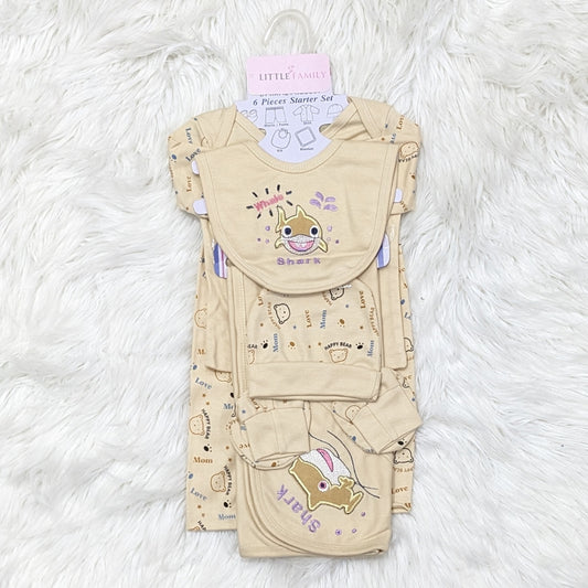 6-Piece Newborn Starter Set - (Baby Shark Theme)