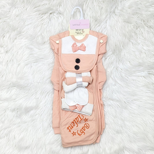 10-Piece Newborn Baby Gift Set - (Peach Edition)