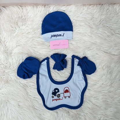 Premium 10 Piece Baby Starter set | Ponpon Theme - Blue
