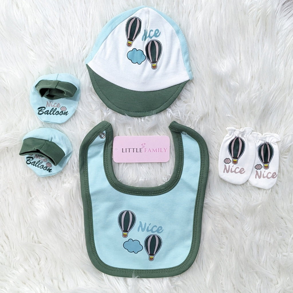 Premium Newborn Baby 10-Piece Gift Set - (Ballon) | Green