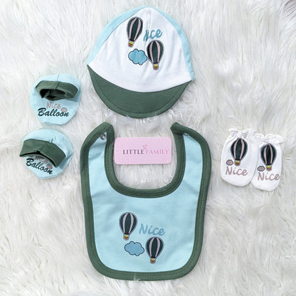 Premium Newborn Baby 10-Piece Gift Set - (Ballon) | Green