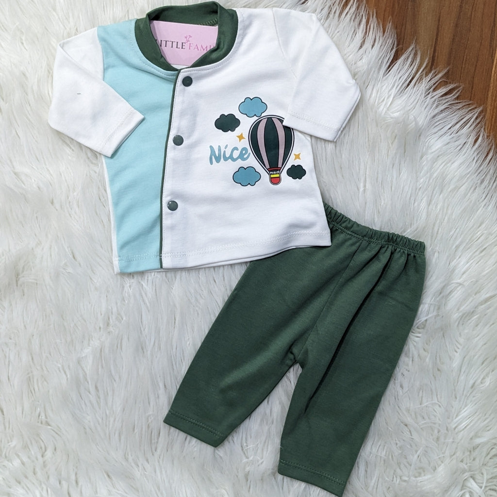 Premium Newborn Baby 10-Piece Gift Set - (Ballon) | Green