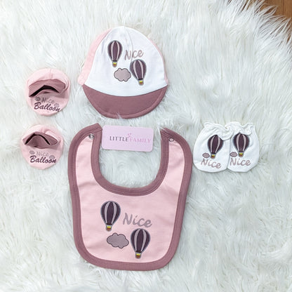 Premium Newborn Baby 10-Piece Gift Set - (Ballon) | Pink