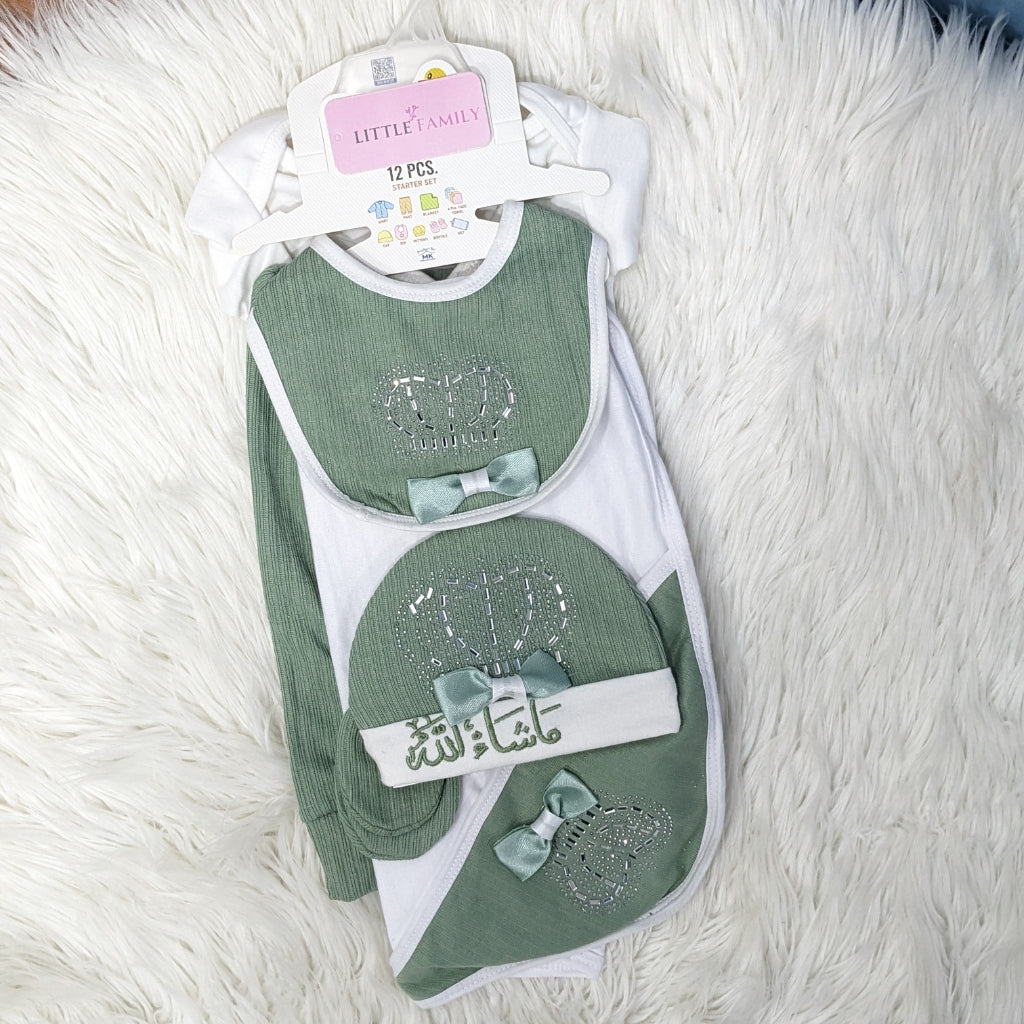 Premium Newborn Baby Gift Set – 12-Piece Cotton Starter Kit