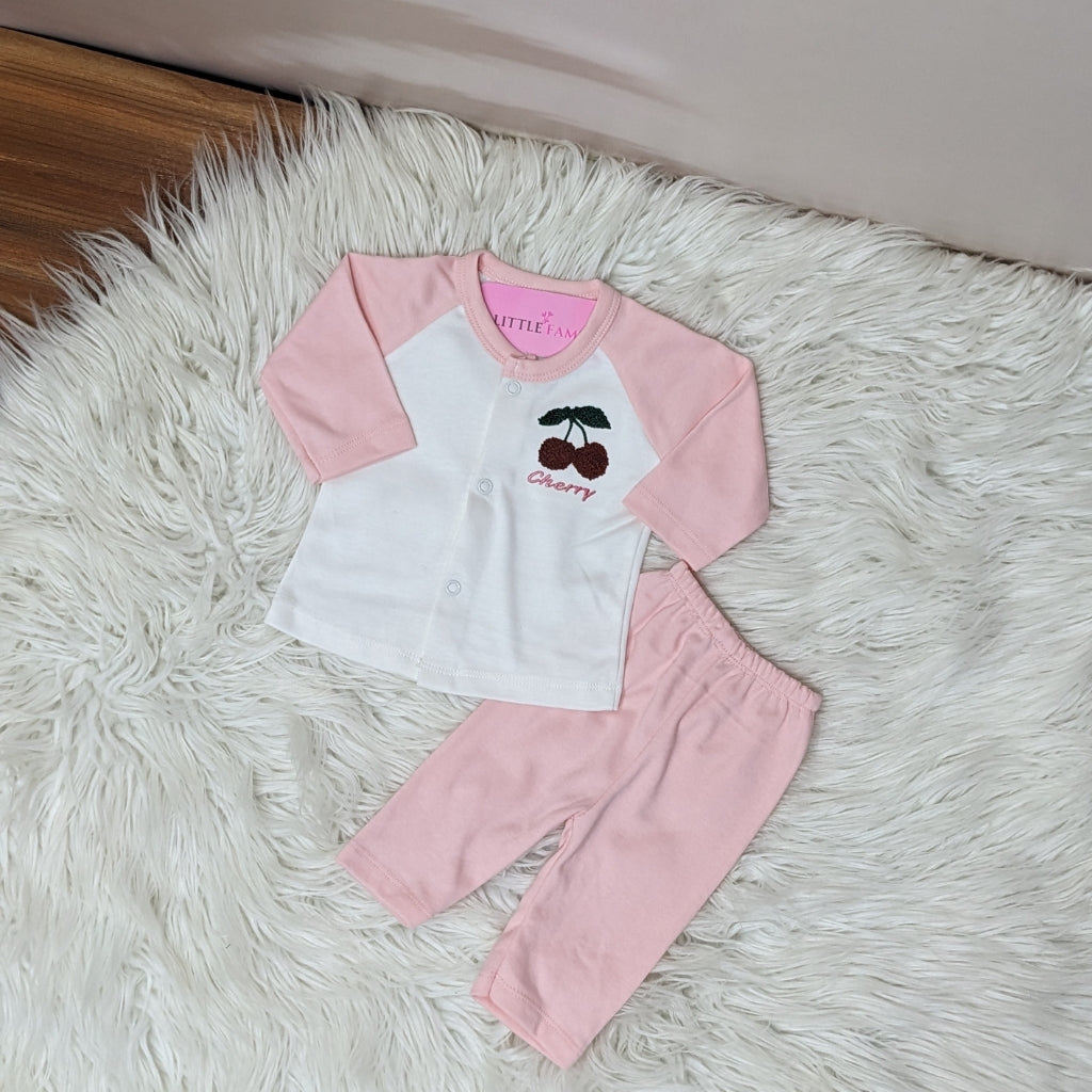 Premium 10 Piece Baby Starter set | Cherry Theme - Pink