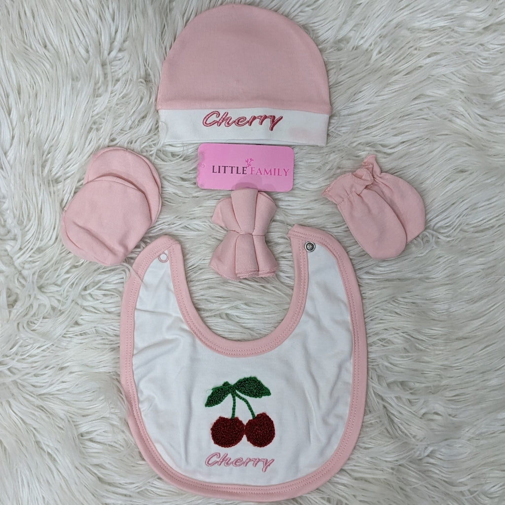 Premium 10 Piece Baby Starter set | Cherry Theme - Pink
