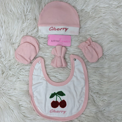 Premium 10 Piece Baby Starter set | Cherry Theme - Pink