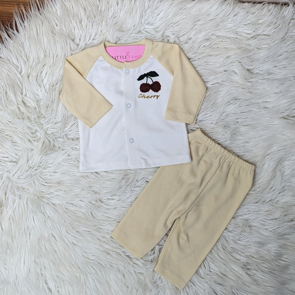 Premium 10 Piece Baby Starter set | Cherry Theme - Cream