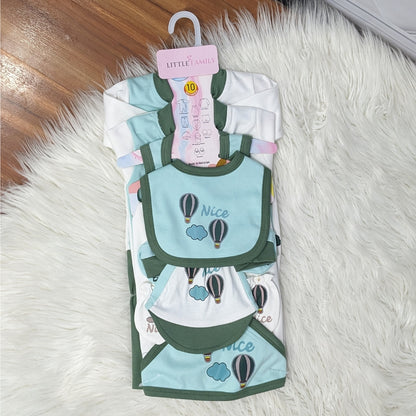 Premium Newborn Baby 10-Piece Gift Set - (Ballon) | Green