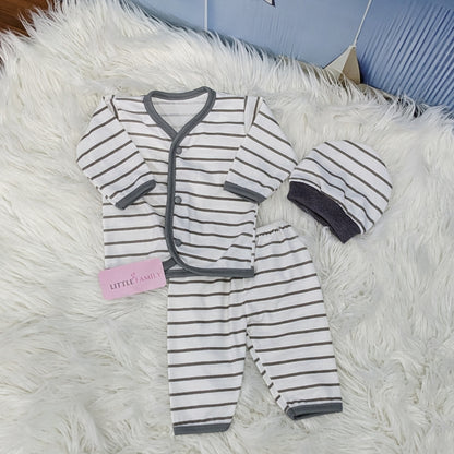Newborn 3-Piece Cotton Outfit Set – Pack of 3