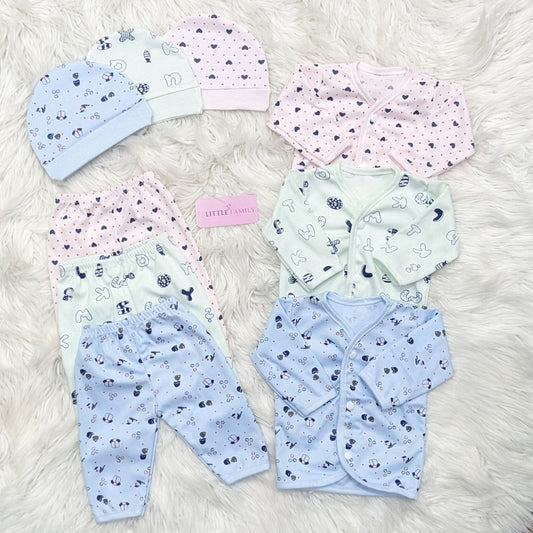 "Green Alphabets" Print – 3-Piece Baby Suit Set