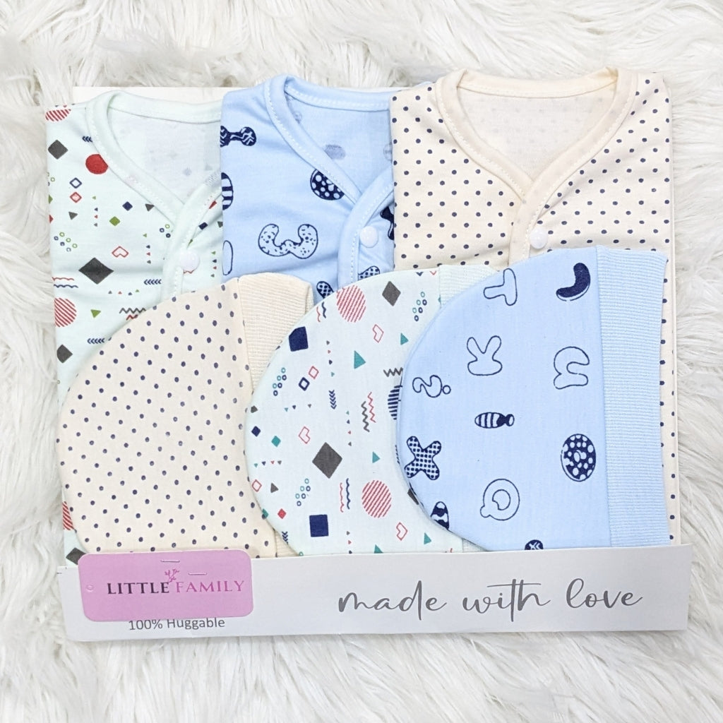 "Green Shapes" Print – 3-Piece Baby Suit Set