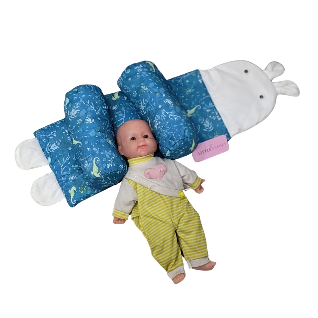 Blue Sea Horse Baby Head Shaping Pillow – Ergonomic Support