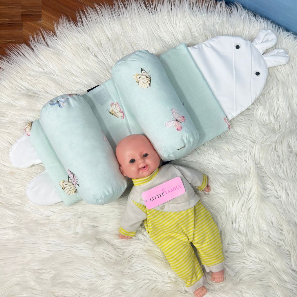 Mint Butterfly Baby Head Shaping Pillow – Ergonomic Support