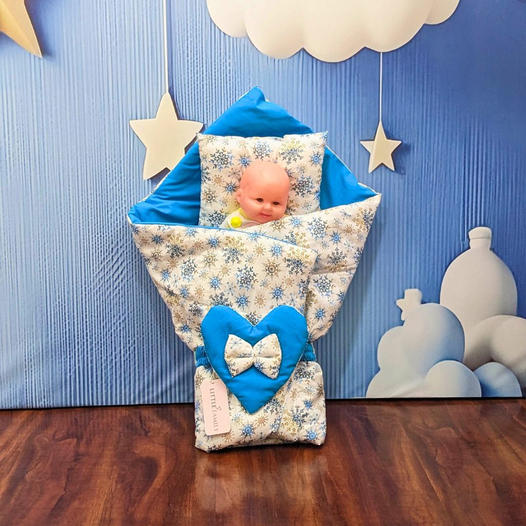 Snowflake Theme Baby Bedding Set - 9 Pieces