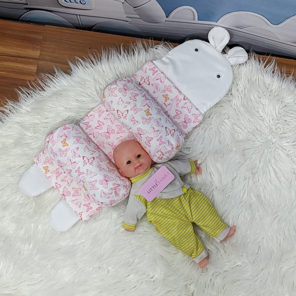 Pink Butterflies Baby Head Shaping Pillow – Ergonomic Support