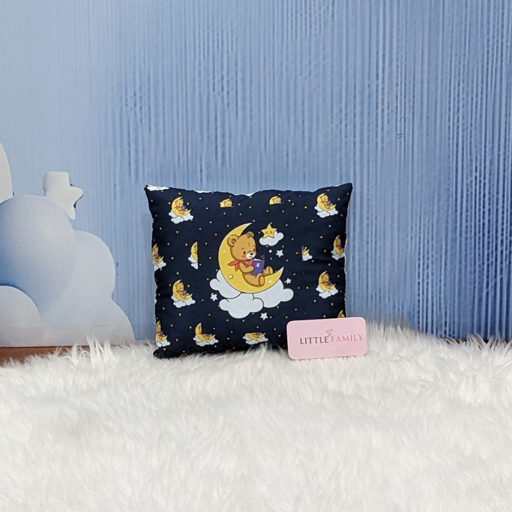 "Teddy On Moon" Baby 8 PC'S Bedding Set - (Navy Blue) | Large