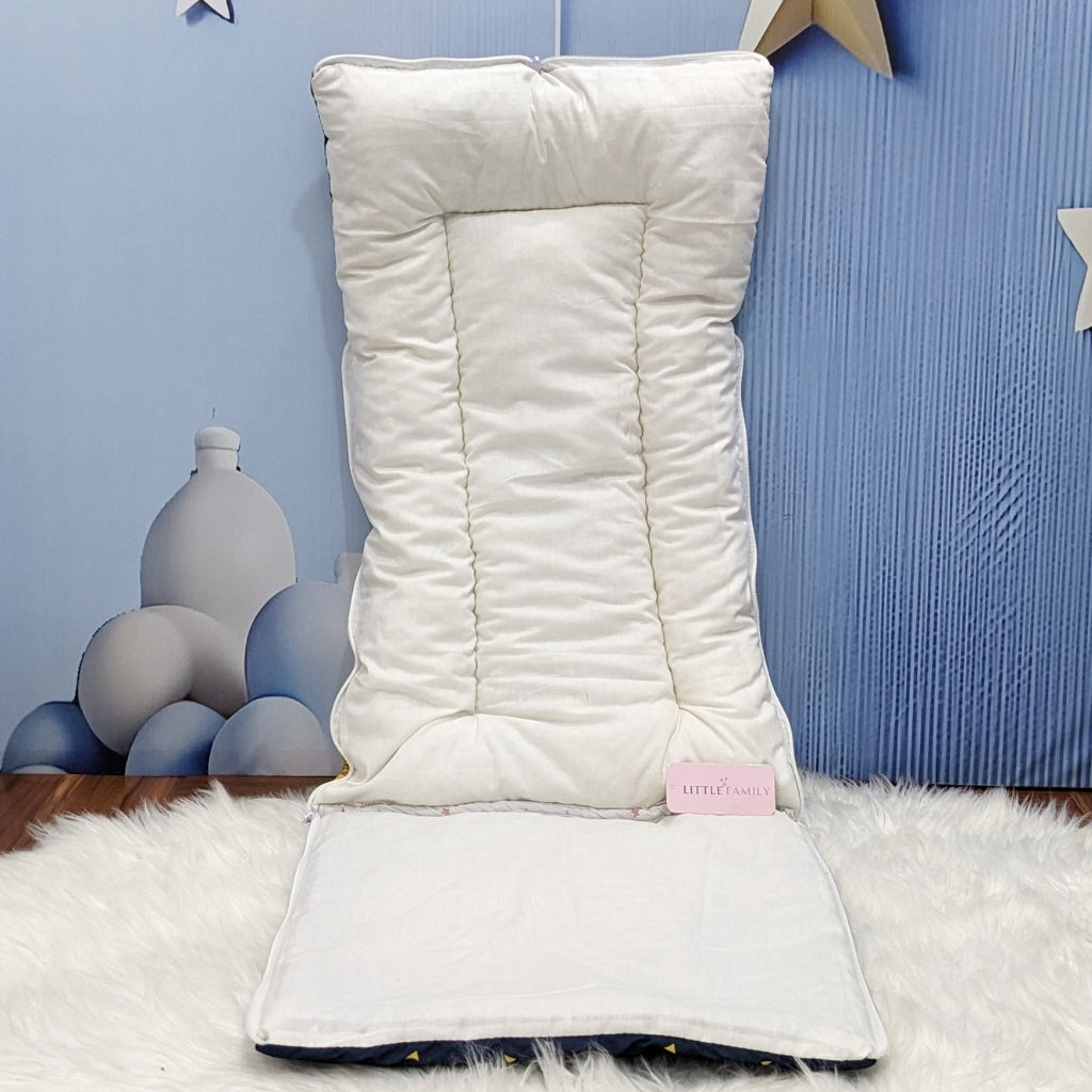 "Teddy On Moon" Baby 8 PC'S Bedding Set - (Navy Blue) | Large