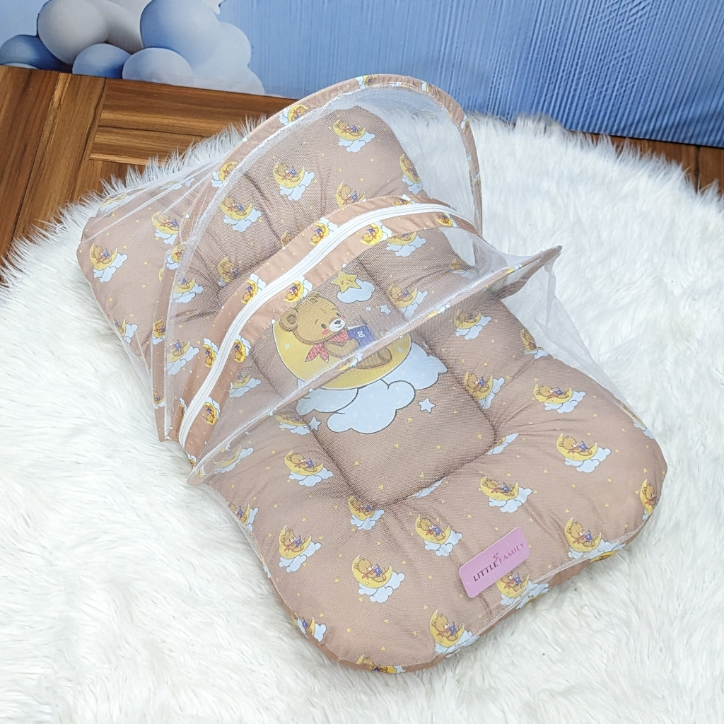 "Teddy On Moon" Baby 8 PC'S Bedding Set - (Soft Camel) | Large