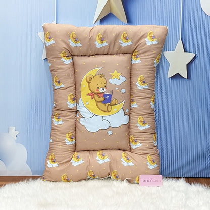 "Teddy On Moon" Baby 8 PC'S Bedding Set - (Soft Camel) | Large