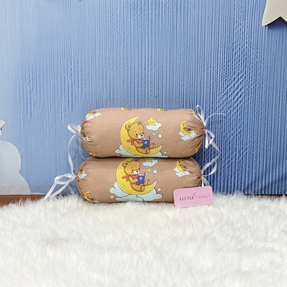 "Teddy On Moon" Baby 8 PC'S Bedding Set - (Soft Camel) | Large