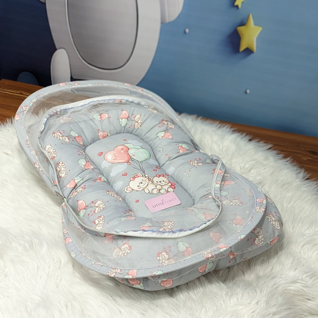 "Teddy Love" Baby 8 PC'S Bedding Set - (Grey) | Large