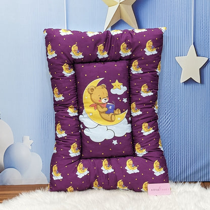 "Teddy On Moon" Baby 8 PC'S Bedding Set - (Berry Purple) | Large