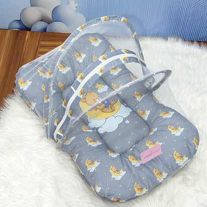 "Teddy On Moon" Baby 8 PC'S Bedding Set - (Grey) | Large