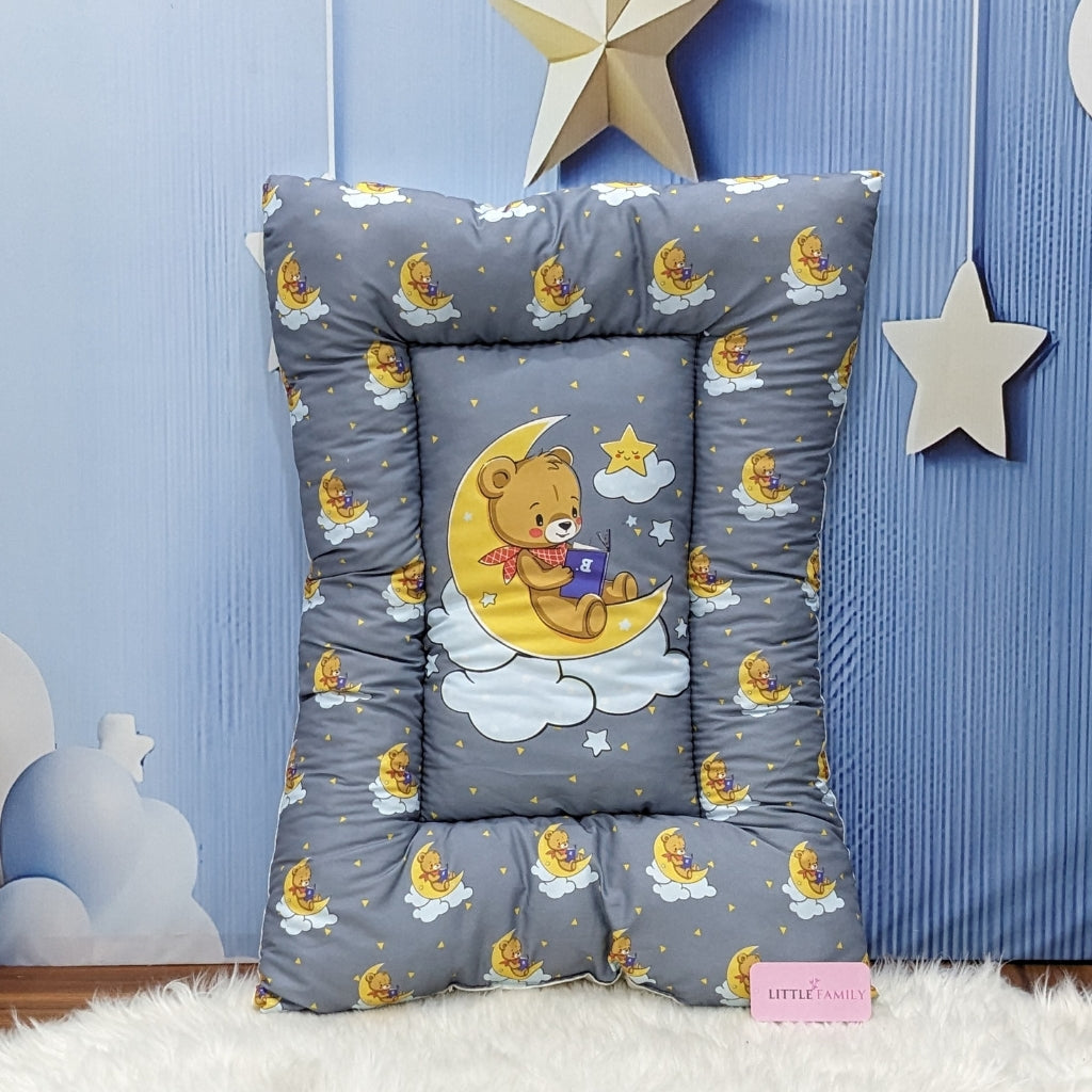 "Teddy On Moon" Baby 8 PC'S Bedding Set - (Grey) | Large
