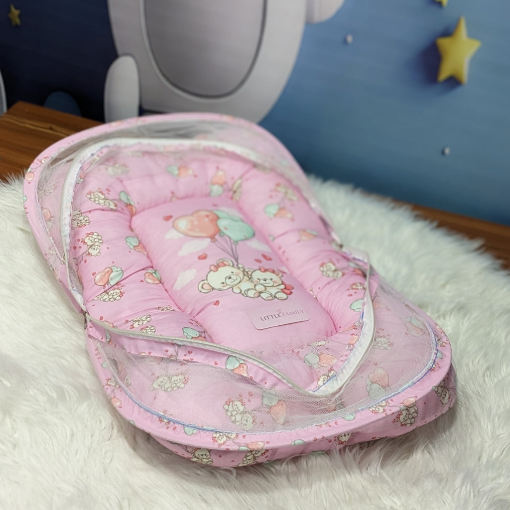 "Teddy Love" Baby 8 PC'S Bedding Set - (Pink) | Large