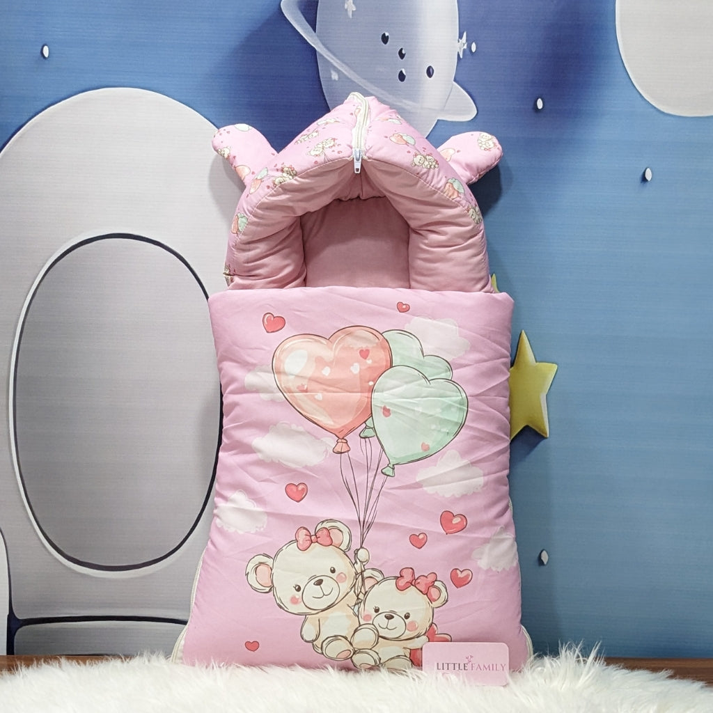 "Teddy Love" Baby 8 PC'S Bedding Set - (Pink) | Large