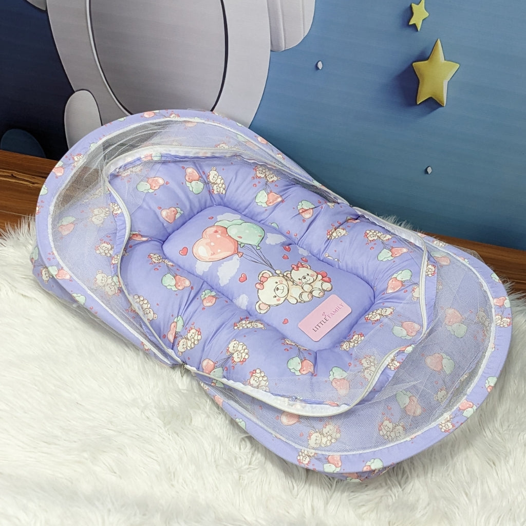 "Teddy Love" Baby 8 PC'S Bedding Set - (Purple) | Large