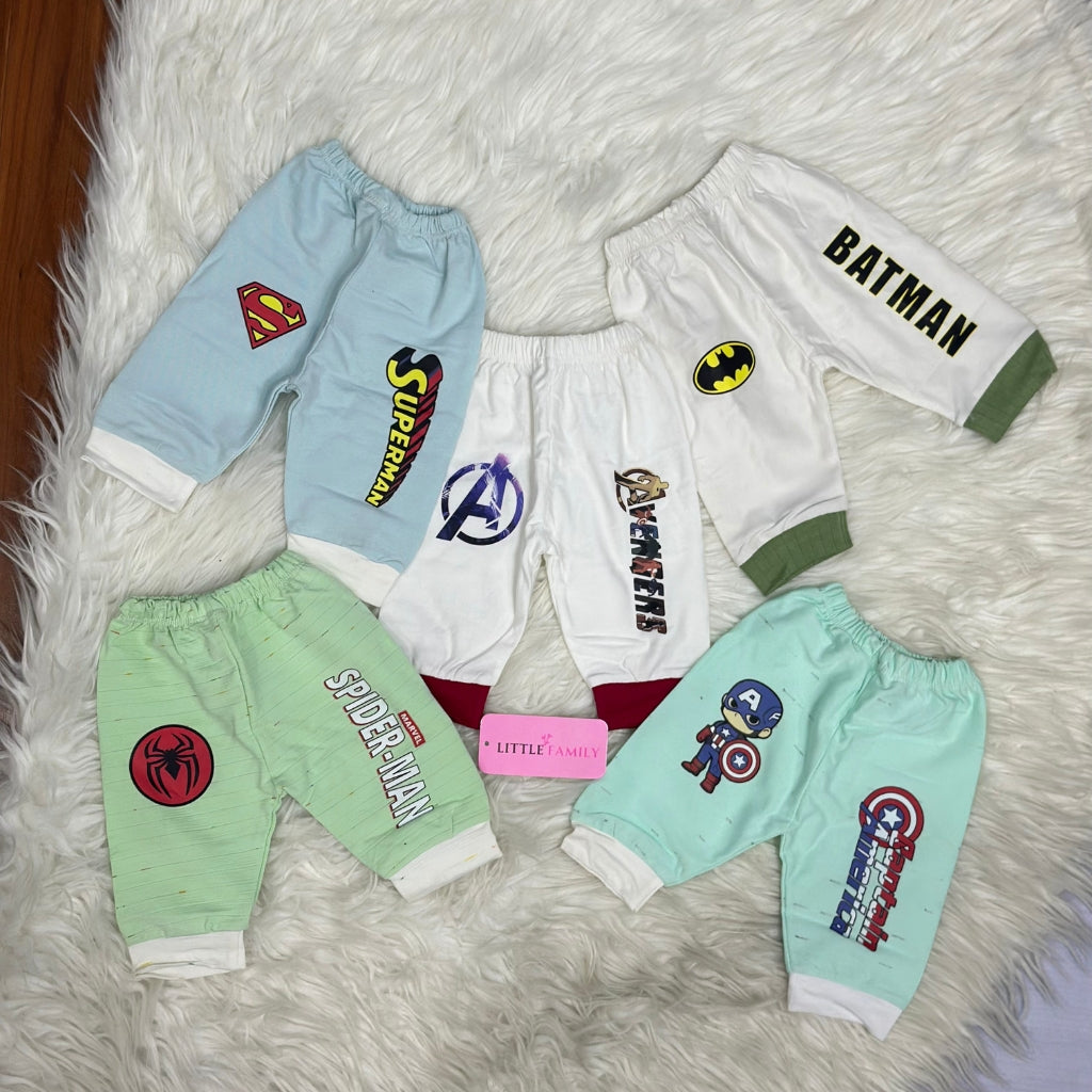 Pack of 5 Premium Baby Shorts – Superhero Squad Theme