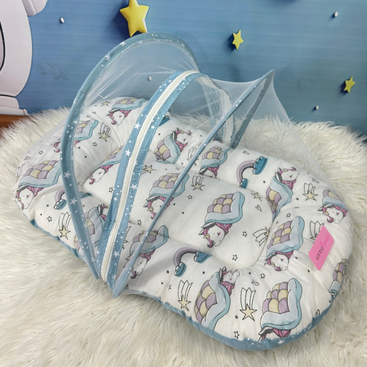 Starry Dreams Baby Bedding Set - 8 Pieces (Twinkle Blue)