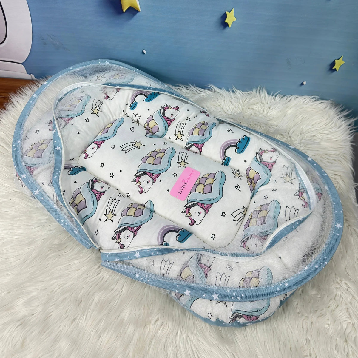 Starry Dreams Baby Bedding Set - 8 Pieces (Twinkle Blue)