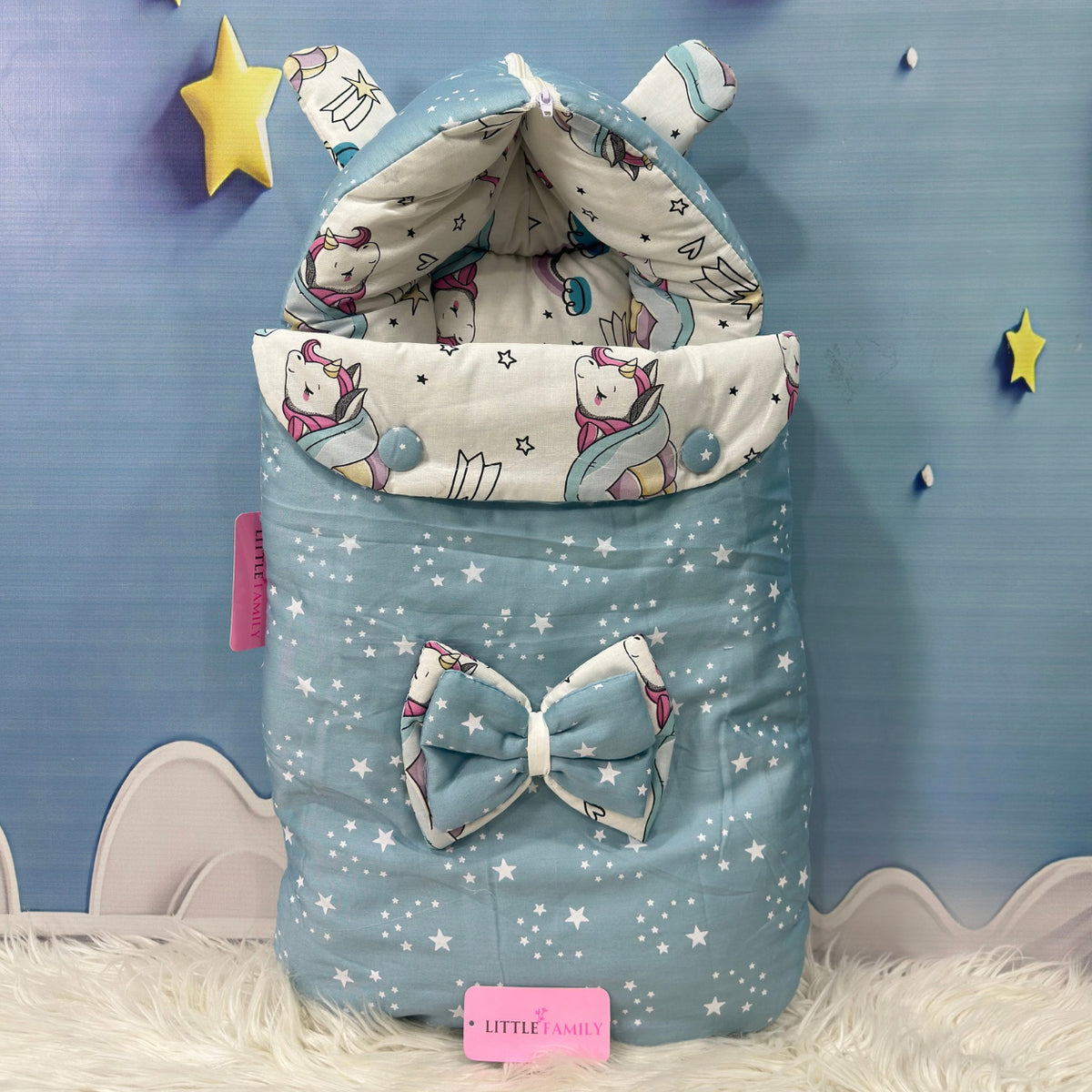 Starry Dreams Baby Bedding Set - 8 Pieces (Twinkle Blue)