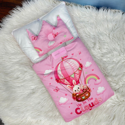 Premium Velvet Baby Carry Nest | "Up In The Clouds" Edition – Pink