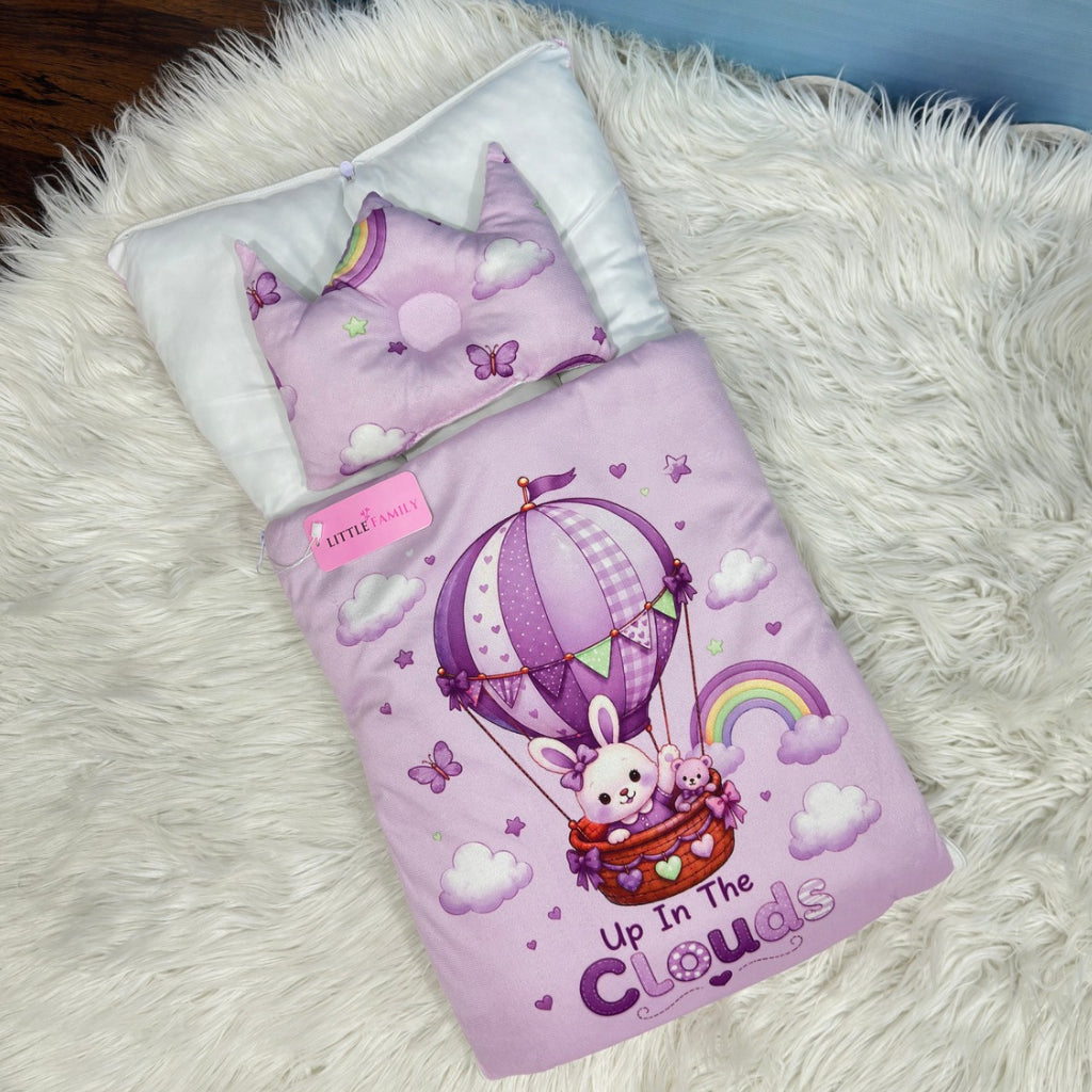Premium Velvet Baby Carry Nest | "Up In The Clouds" Edition – Purple
