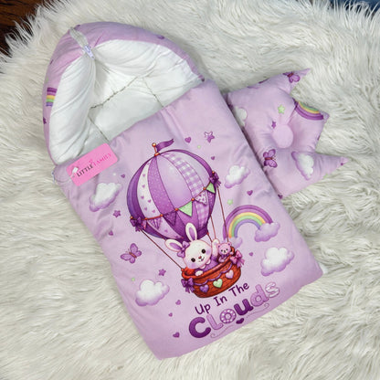 Premium Velvet Baby Carry Nest | "Up In The Clouds" Edition – Purple