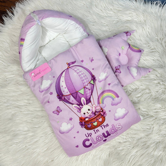 Premium Velvet Baby Carry Nest | "Up In The Clouds" Edition – Purple
