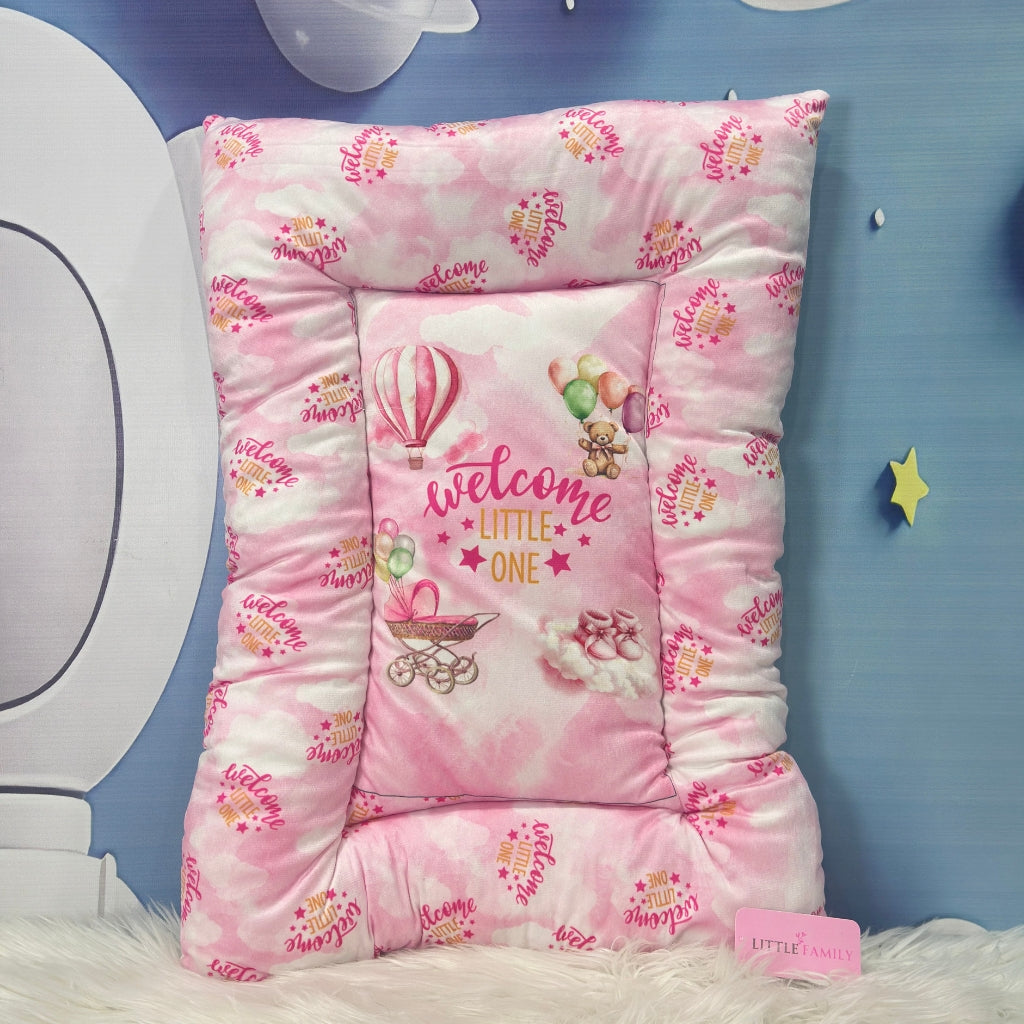 Premium 7-Piece Velvet Baby Bedding Set | "Welcome Little One" Edition - Pink