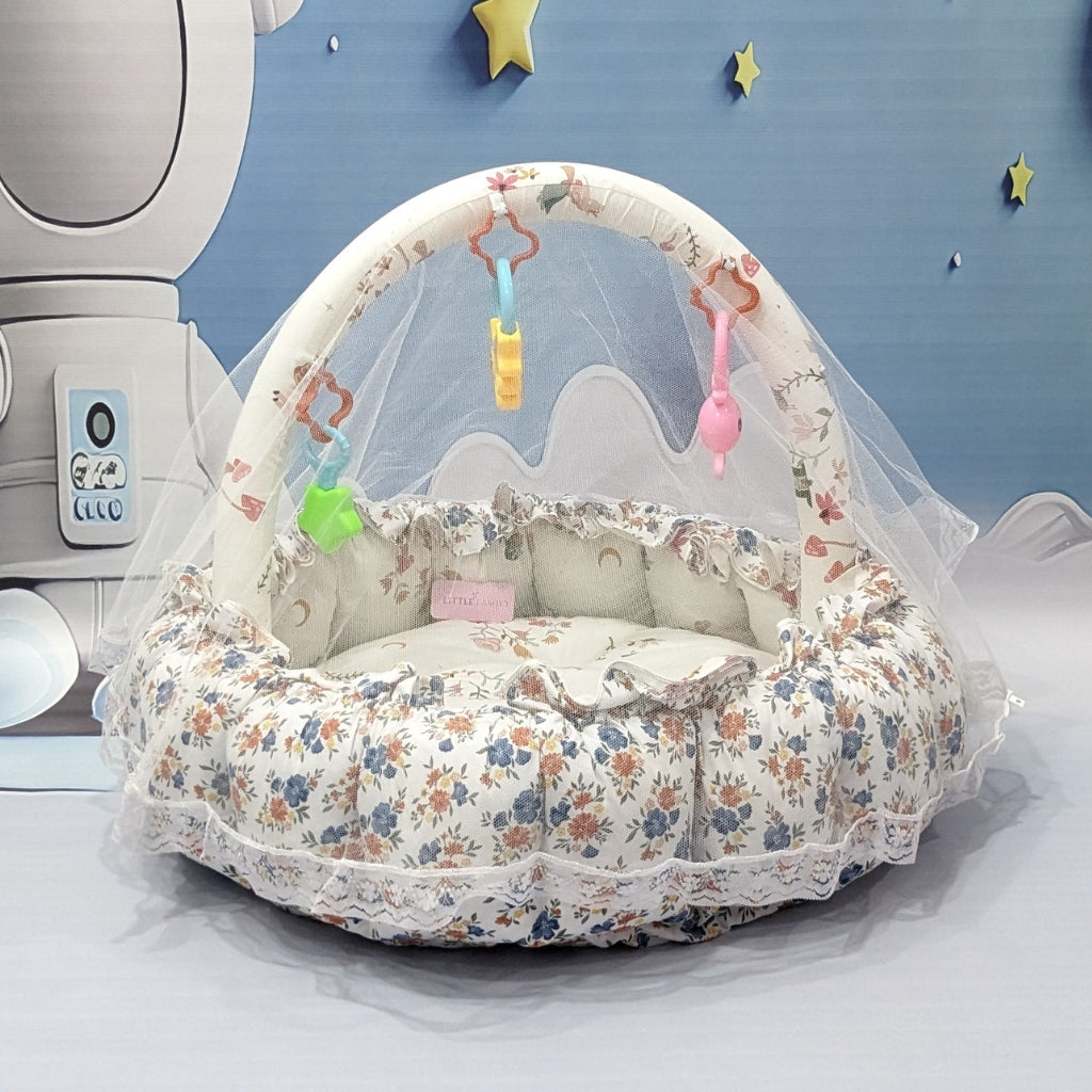 Premium 12-Piece Baby Bedding Set | White Flowers