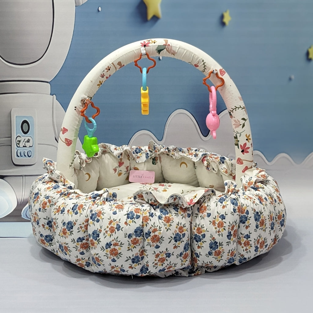 Premium 12-Piece Baby Bedding Set | White Flowers