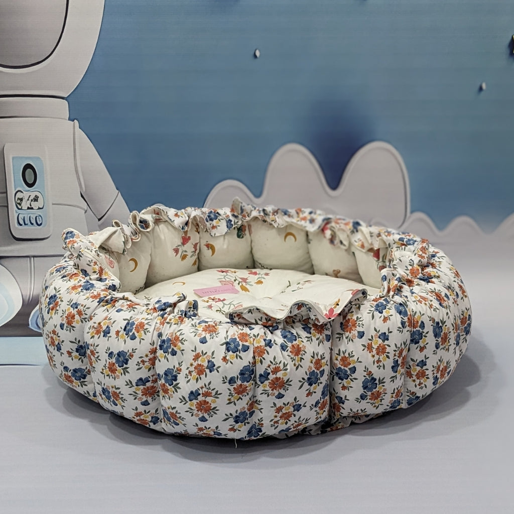 Premium 12-Piece Baby Bedding Set | White Flowers
