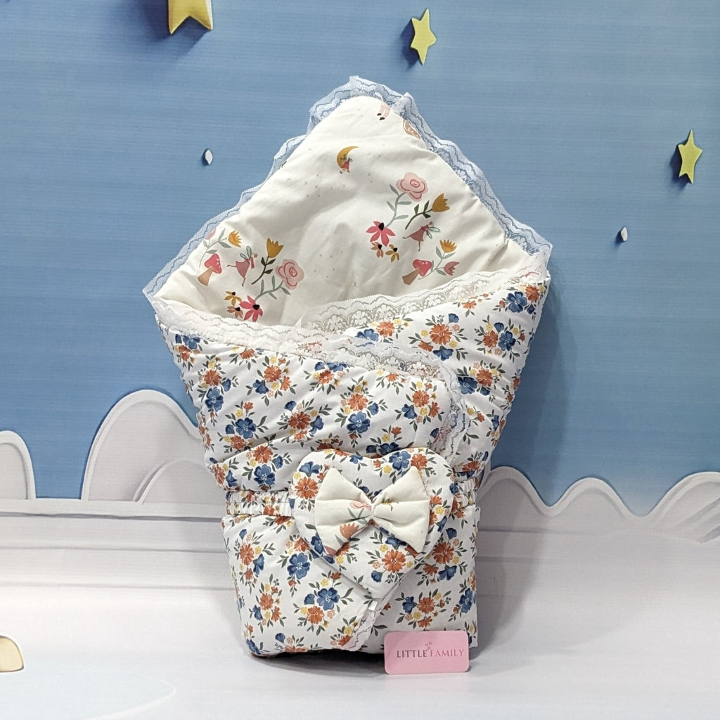 Premium 12-Piece Baby Bedding Set | White Flowers