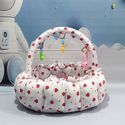 Premium 12-Piece Baby Bedding Set | White Heart
