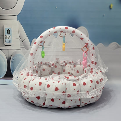 Premium 12-Piece Baby Bedding Set | White Heart