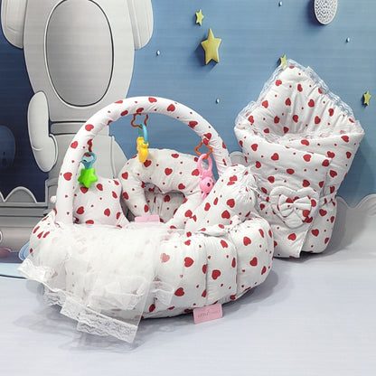 Premium 12-Piece Baby Bedding Set | White Heart